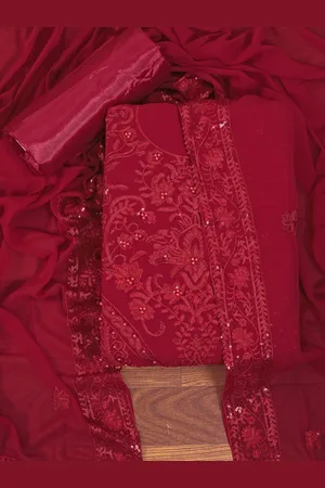 Jaipur Heavy Embroidered Poly Georgette Dress Material with Dupatta