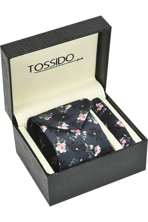 Tossido Men Navy Blue & Pink Printed Accessory Gift Set