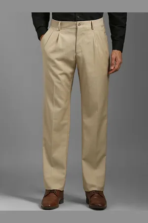 Louis Philippe Men Pleated Mid Rise Formal Trousers