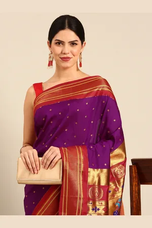 Varkala Silk Sarees Ethnic Motifs Zari Silk Blend Paithani Saree