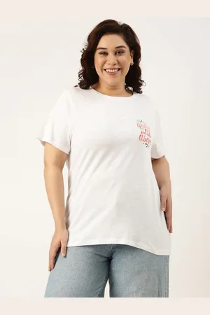 MARCA Bold Women Plus Size Graphic Printed Round Neck Cotton T-shirt