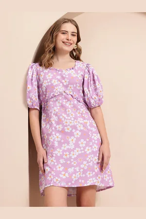 Mast & Harbour Floral Print Ruffled A-Line Dress