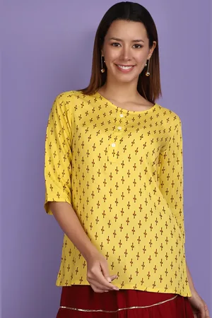 V-Mart Floral Printed Round Neck A-Line Kurti