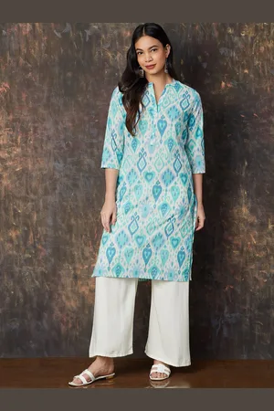 Lifestyle Women Ethnic Motifs Printed Flared Sleeves Thread Work Kurta