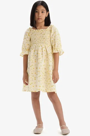 DeFacto Floral Print Bell Sleeve A-Line Dress