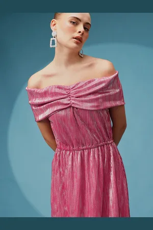 BAESD Women Solid Off-Shoulder Neck Sleeveless Maxi Dress