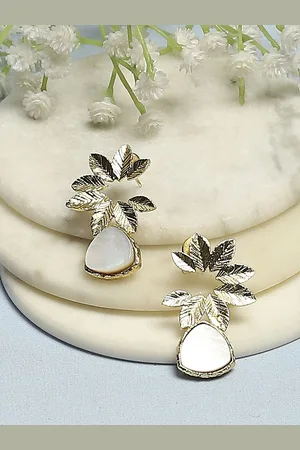 Biba Alloy Gold Plated Contemporary Shaped Drop Earrings