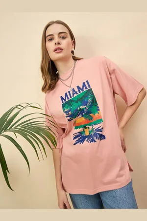 Mast & Harbour Women Printed Drop-Shoulder Sleeves T-shirt