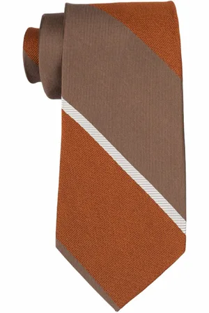 The Tie Hub Men Striped Pure Silk Broad Tie