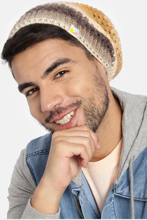 Magic Needles Unisex Brown Self design Beanie