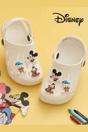 Yellow bee Boys Printed White Clogs