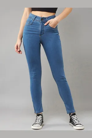 DOLCE CRUDO Women Skinny Fit High-Rise Light Fade Stretchable Jeans