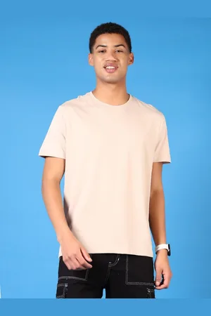 V-Mart Men Solid Round Neck Cotton T-shirt