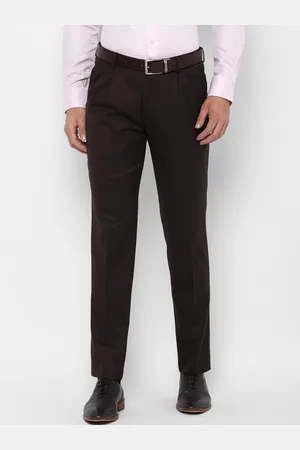 Louis Philippe Men Brown Pleated Trousers