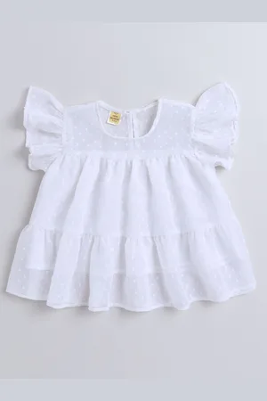 AWW HUNNIE Print Flutter Sleeve Tiered Top