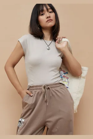 Lifestyle Women Solid Round Neck Cotton Top