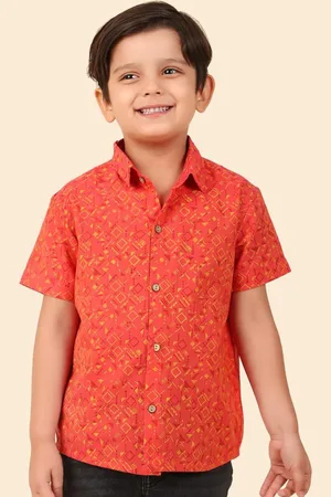 Fabindia Boys Geometric Printed Casual Shirt
