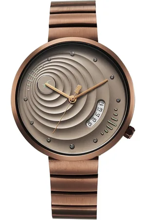 Fastrack Women Brass Dial & Stainless Steel Straps Analogue Watch 6314QM01