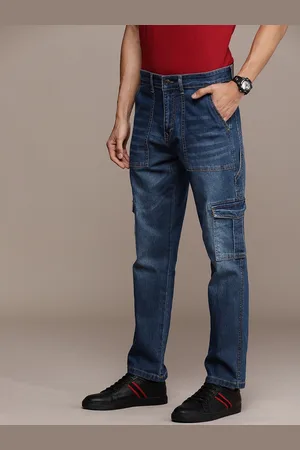 WROGN Men Mid-Rise Cargo Fit Light Fade Stretchable Jeans