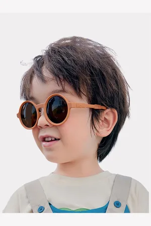 Little Surprise Box LLP Kids Fold Round Mocca Frame Anti Ultraviolet Sunglasses With Pouch
