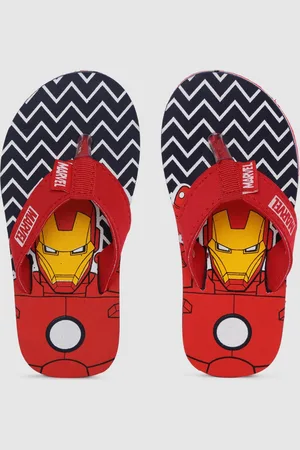 toothless Boys Navy Blue & Red Iron Man Marvel Avengers Printed Thong Flip-Flops