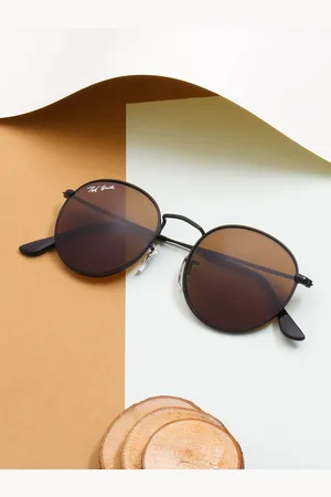 Ted Smith Unisex Round Sunglasses with UV Protected Lens TSS-MOON_C24-Brown