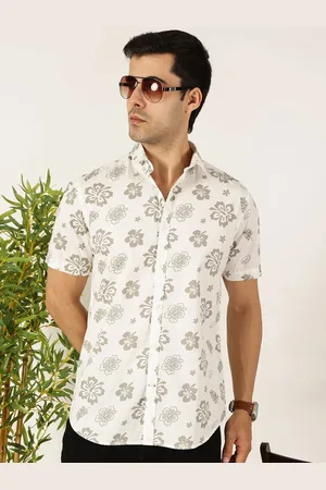 Mast & Harbour Men Premium Fit Spread Collar Floral Printed Cotton Casual Shirt