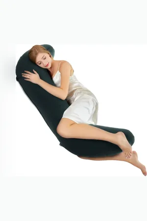 Pum Pum Green Fibre Filled Faux Velvet Ultra Soft Maternity Pillow