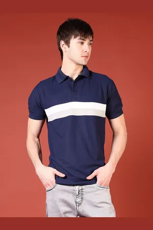 V-Mart Men Colourblocked Polo Collar Pockets Slim Fit T-shirt