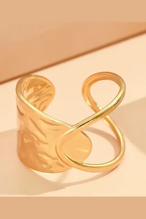 Myki Gold-Plated Stainless Steel Adjustable Finger Ring