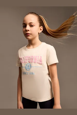 DeFacto Girls Typography Printed Applique T-shirt