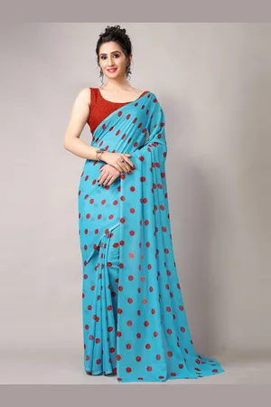 HRITIKA Polka Dot Printed Saree
