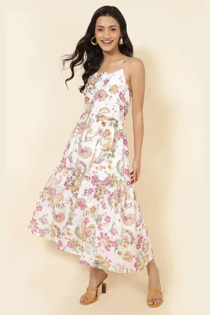 Fabindia Floral A-Line Midi Dress