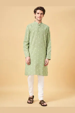 Pantaloons Geometric Printed Mandarin Collar Cotton Kurta