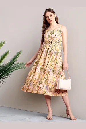 all about you Floral Print Midi Fit & Flare Dress