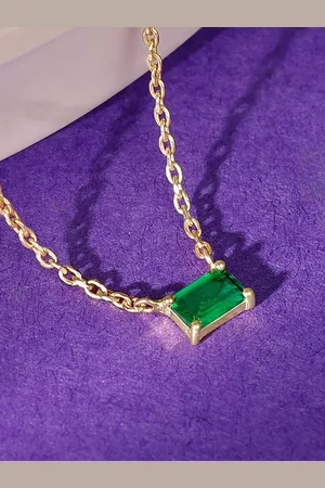 GIVA Sterling Silver Gold-Plated Necklace