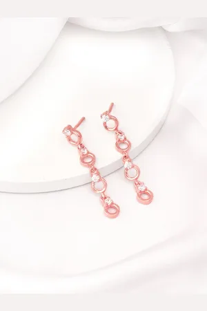 GIVA Rose Gold Plated Contemporary 9.25 Sterling Silver Drop Earrings
