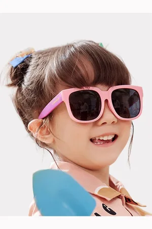 Little Surprise Box LLP Kids 3 Fold Square Pink Frame Anti Ultraviolet Sunglasses