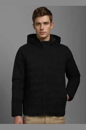 Louis Philippe Men Hooded Solid Casual Puffer Jacket