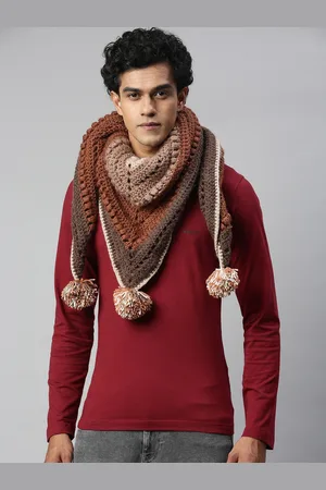 Magic Needles Unisex Brown Knitted Scarf