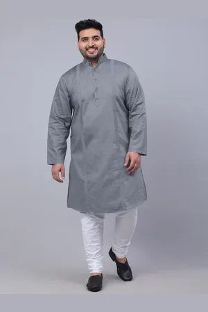 KLOTTHE Men Plus Size Mandarin Collar Straight Kurta