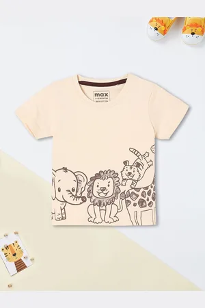 Max Collection Boys Printed V-Neck Applique T-shirt