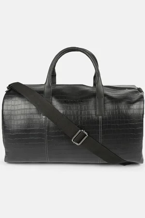 Police Black Solid Medium Croco Classy Duffel Bag