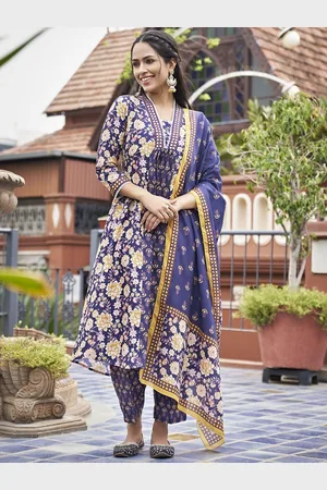 Colors  of Earth Women Ethnic Motifs Embroidered Regular Kurta with Trousers & With Dupatta