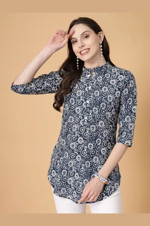 God Bless Women Floral Printed Pure Cotton Kurti