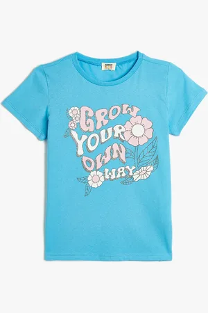Koton Girls Typography Printed Cotton T-shirt
