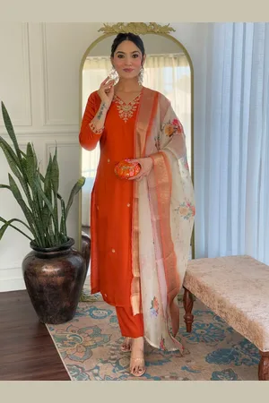 Kalini Women Embroidered Regular Kurta with Trousers & With Dupatta