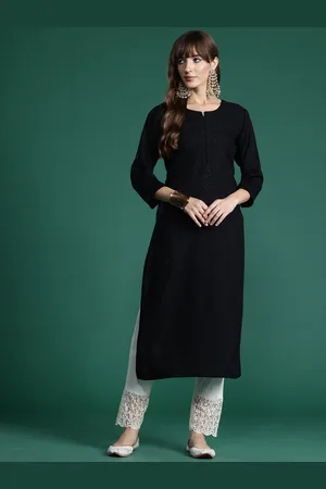 Indo Era Floral Embroidered Thread Work Kurta