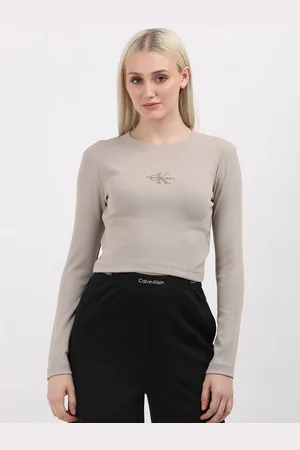 Calvin Klein Women Brand Logo Printed Round Neck Cotton T-Shirt