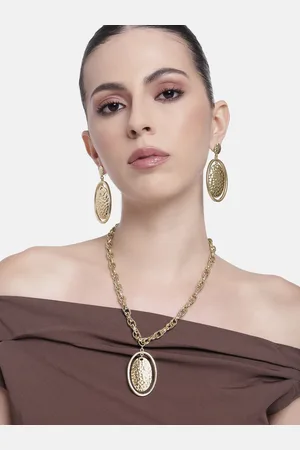 ESTELE Gold-Plated Textured Jewellery Set